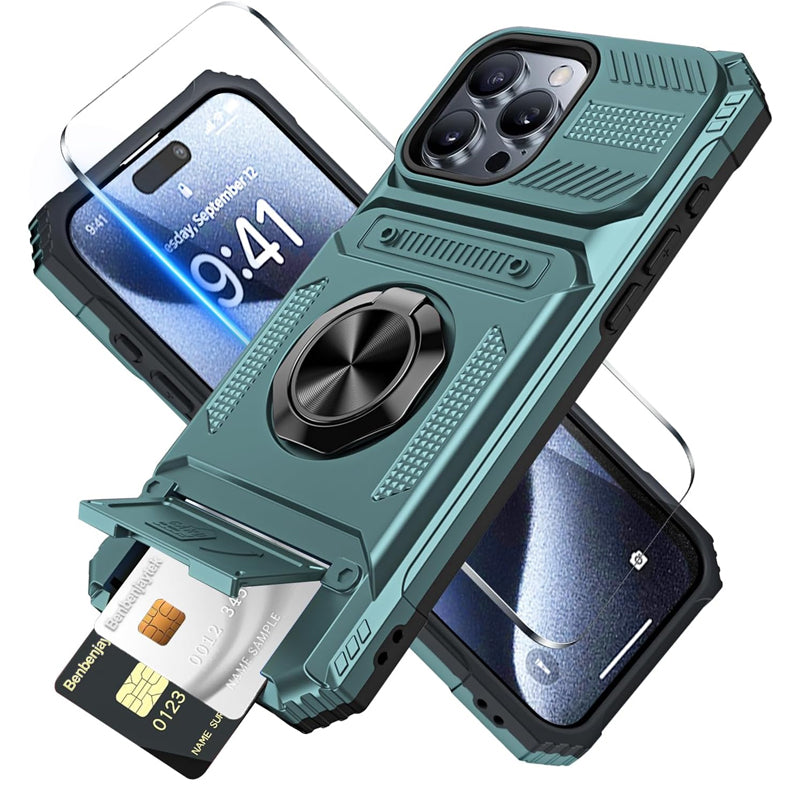 Gripora™ iPhone Handyhülle mit Kartenhalter und Ringständer