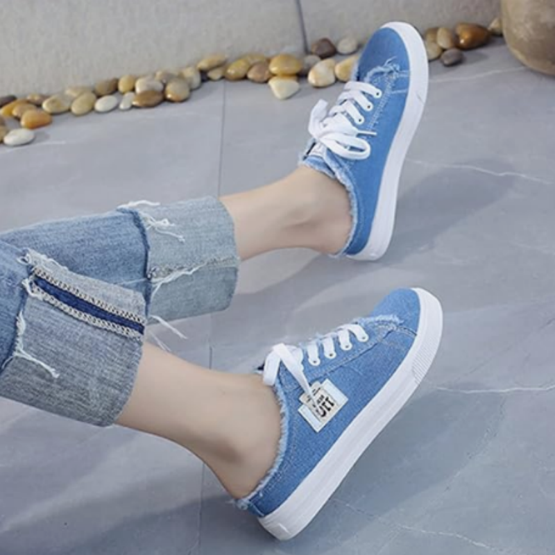 DenimMule™ Sneaker | Lässige Damen Halbschuhe aus Denim mit Slip On Komfort