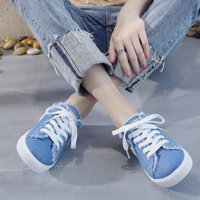 DenimMule™ Sneaker | Lässige Damen Halbschuhe aus Denim mit Slip On Komfort