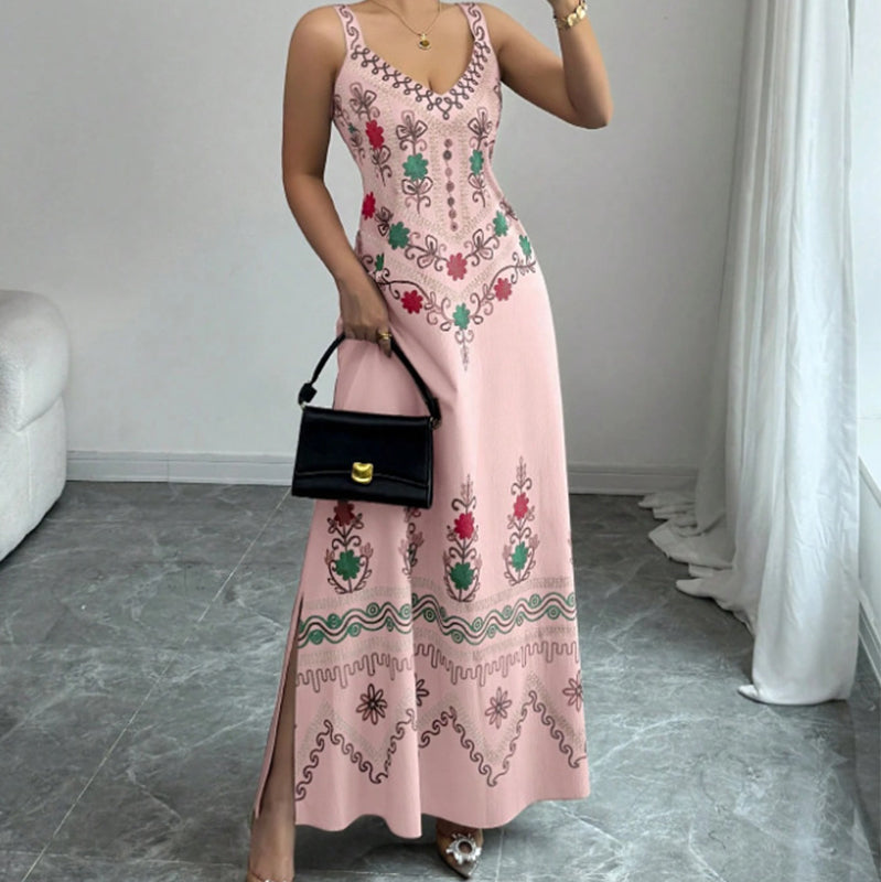 Amelina™ Ärmelloses Maxikleid mit V-Ausschnitt und floralem Print