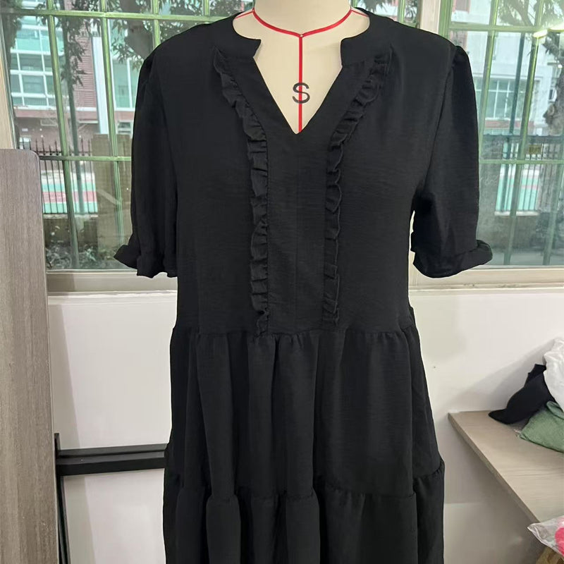 Frida™ Stufenkleid | Sommerkleid mit Rüschenbesatz & V-Ausschnitt in 13 Farben