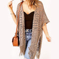 Sienna™ Leichter Strick Kimono mit Fransen im Boho Look
