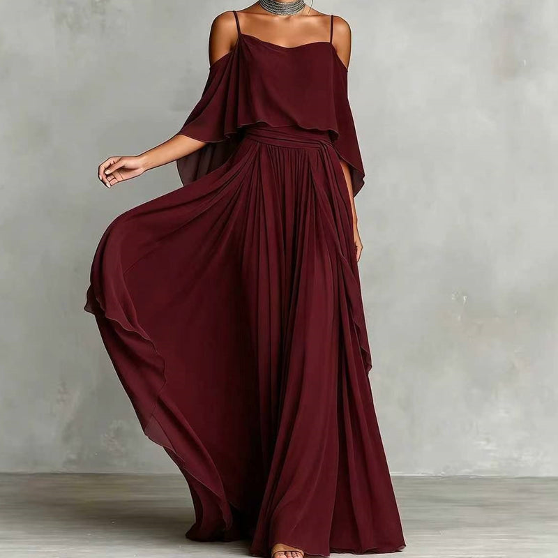 Seraphina™ Fließendes Maxikleid mit offenen Schultern und weitem Rock