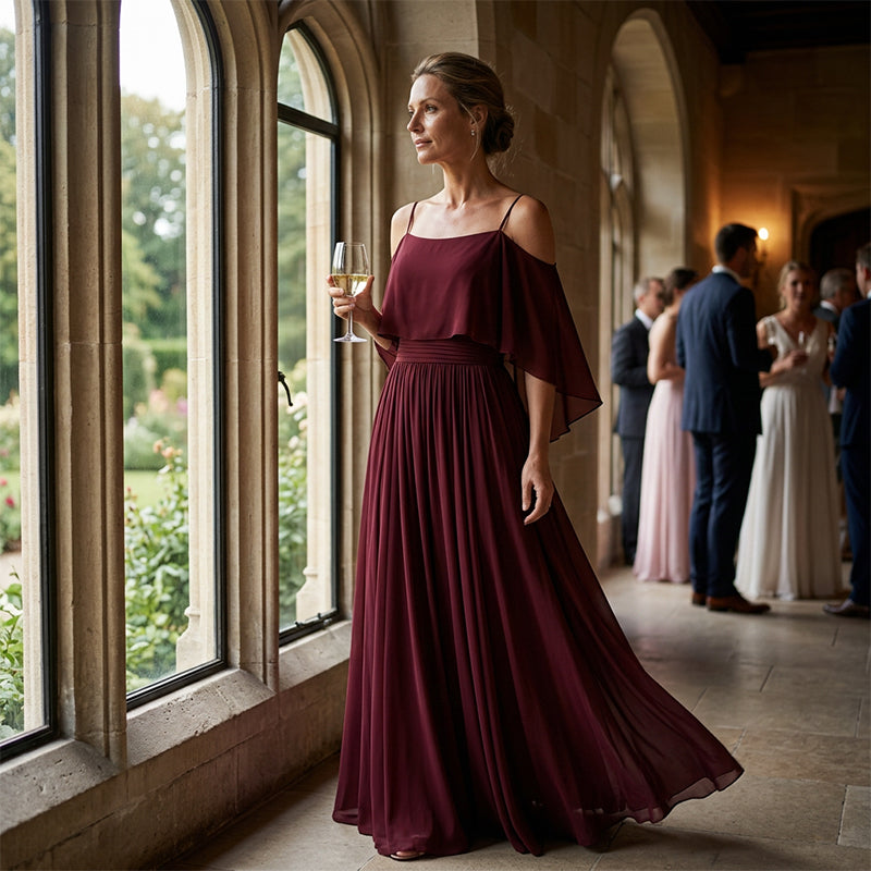 Seraphina™ Fließendes Maxikleid mit offenen Schultern und weitem Rock