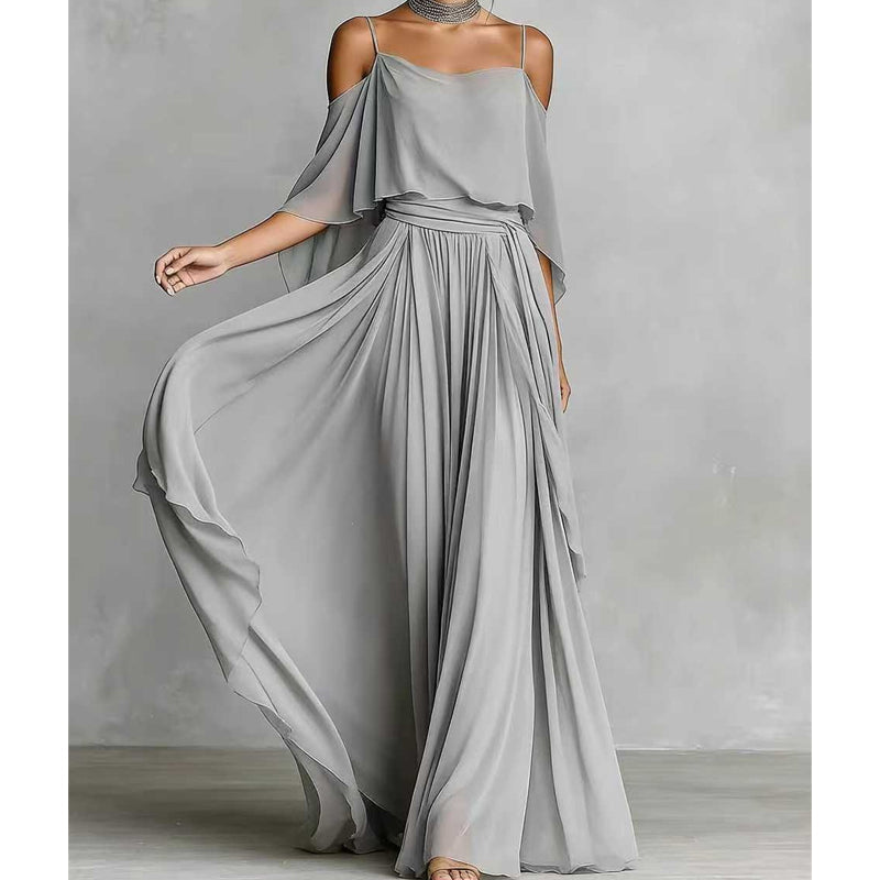 Seraphina™ Fließendes Maxikleid mit offenen Schultern und weitem Rock