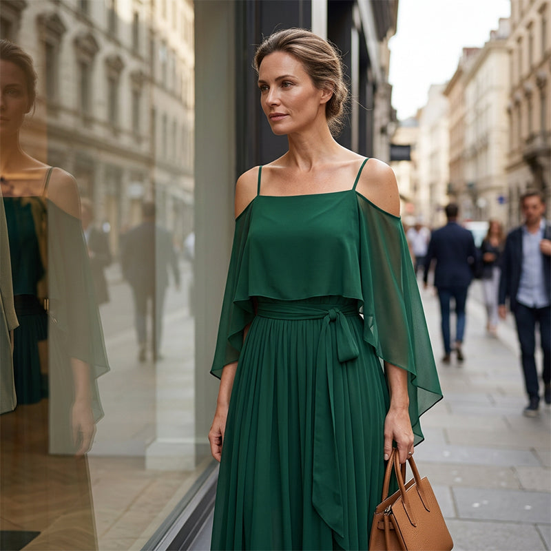 Seraphina™ Fließendes Maxikleid mit offenen Schultern und weitem Rock