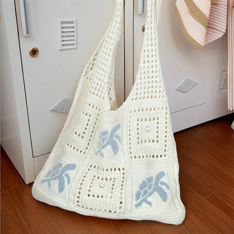 Marisella™ Handgefertigte Häkeltasche mit Schildkrötenmotiv und Strandgefühl