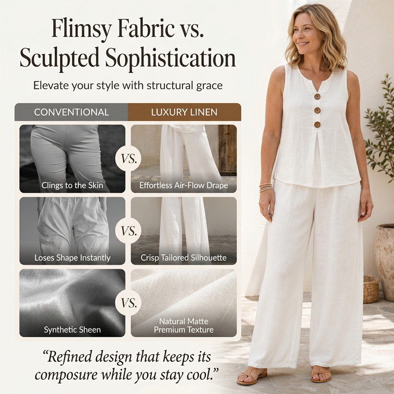 Avelina™ Luftiges Damen Set mit ärmellosem Oberteil und weiter Hose