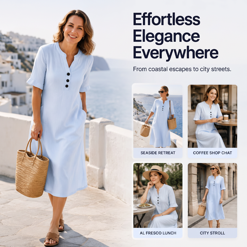 MIRELIA Luftiges Sommerkleid mit Knopfleiste