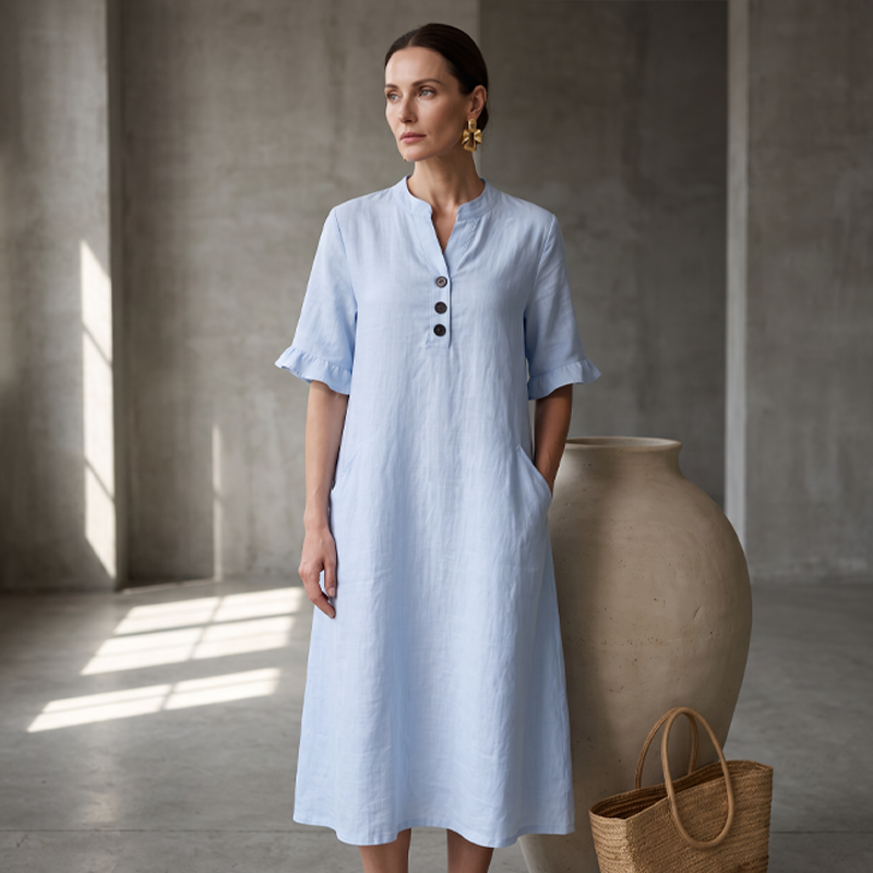 MIRELIA Luftiges Sommerkleid mit Knopfleiste
