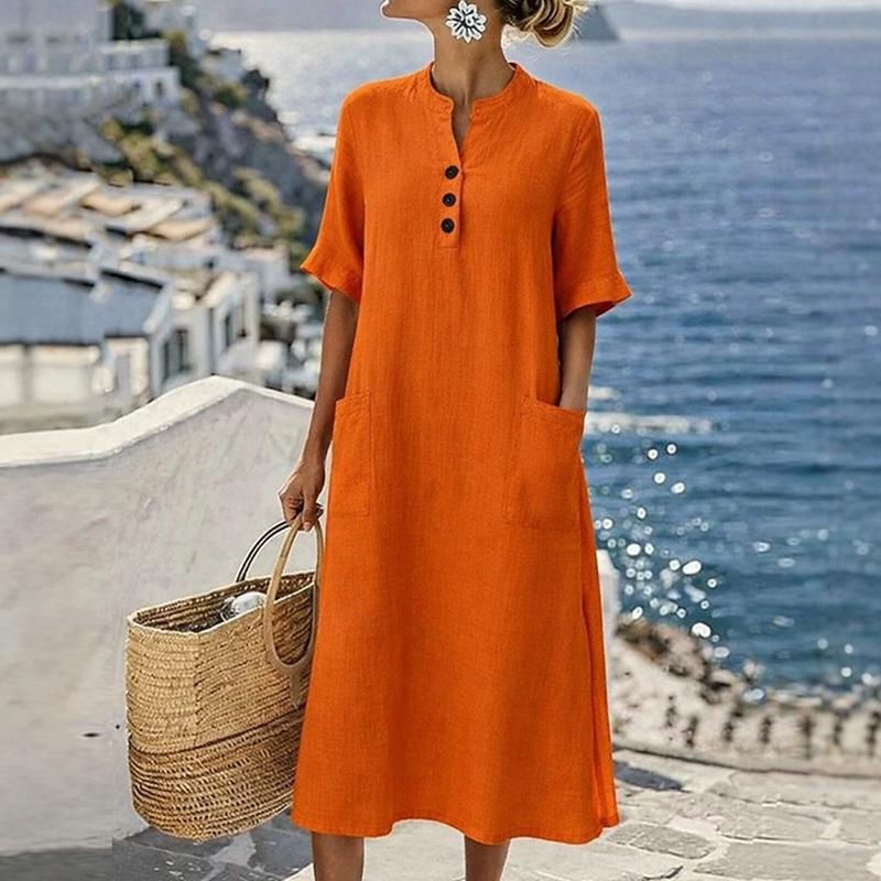 MIRELIA Luftiges Sommerkleid mit Knopfleiste