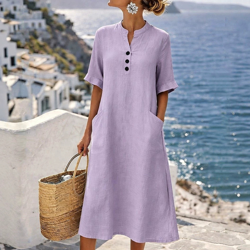 MIRELIA Luftiges Sommerkleid mit Knopfleiste