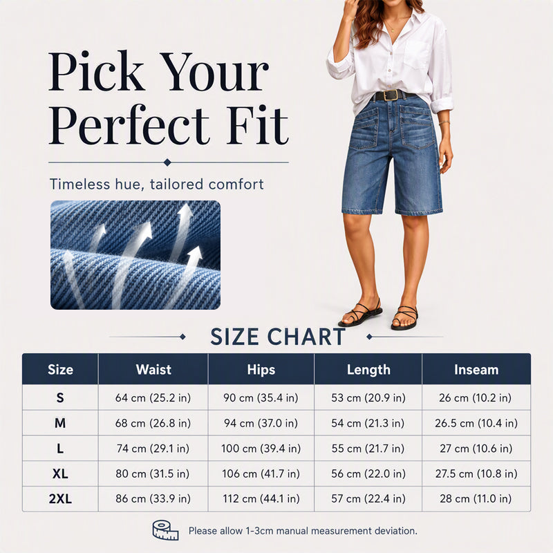 Nerissa™ Damen Bermuda Jeans mit geradem Bein und Stretch Komfort