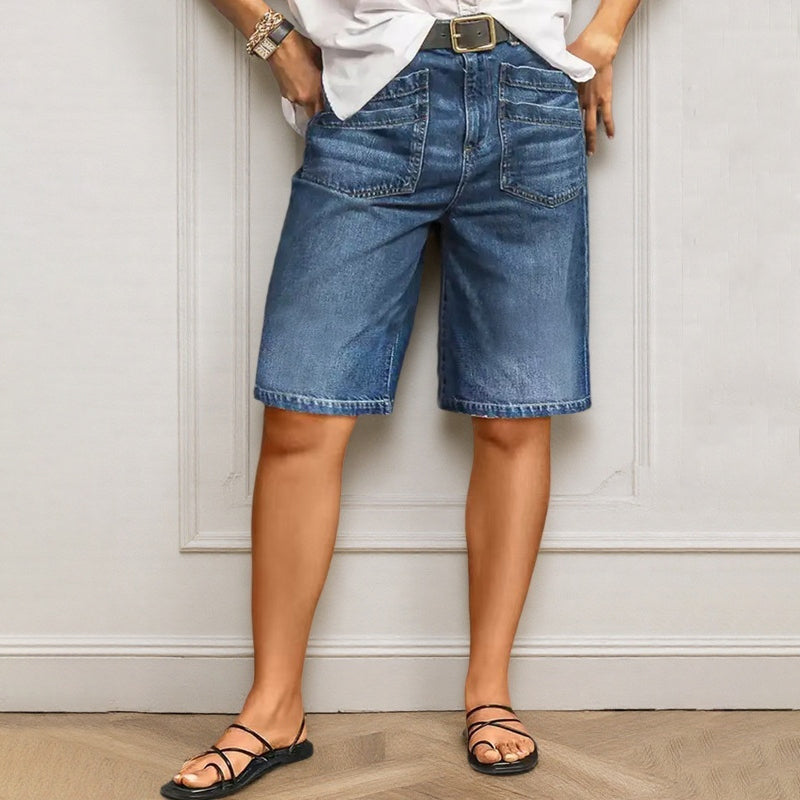Nerissa™ Damen Bermuda Jeans mit geradem Bein und Stretch Komfort
