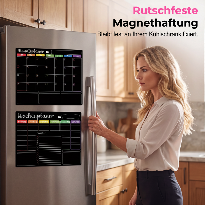 Planiva™ Magnetisches Familienplaner Set für Kühlschrank mit abwischbaren Markern