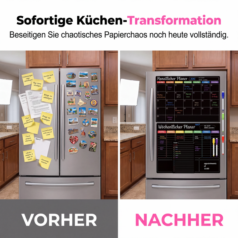 Planiva™ Magnetisches Familienplaner Set für Kühlschrank mit abwischbaren Markern