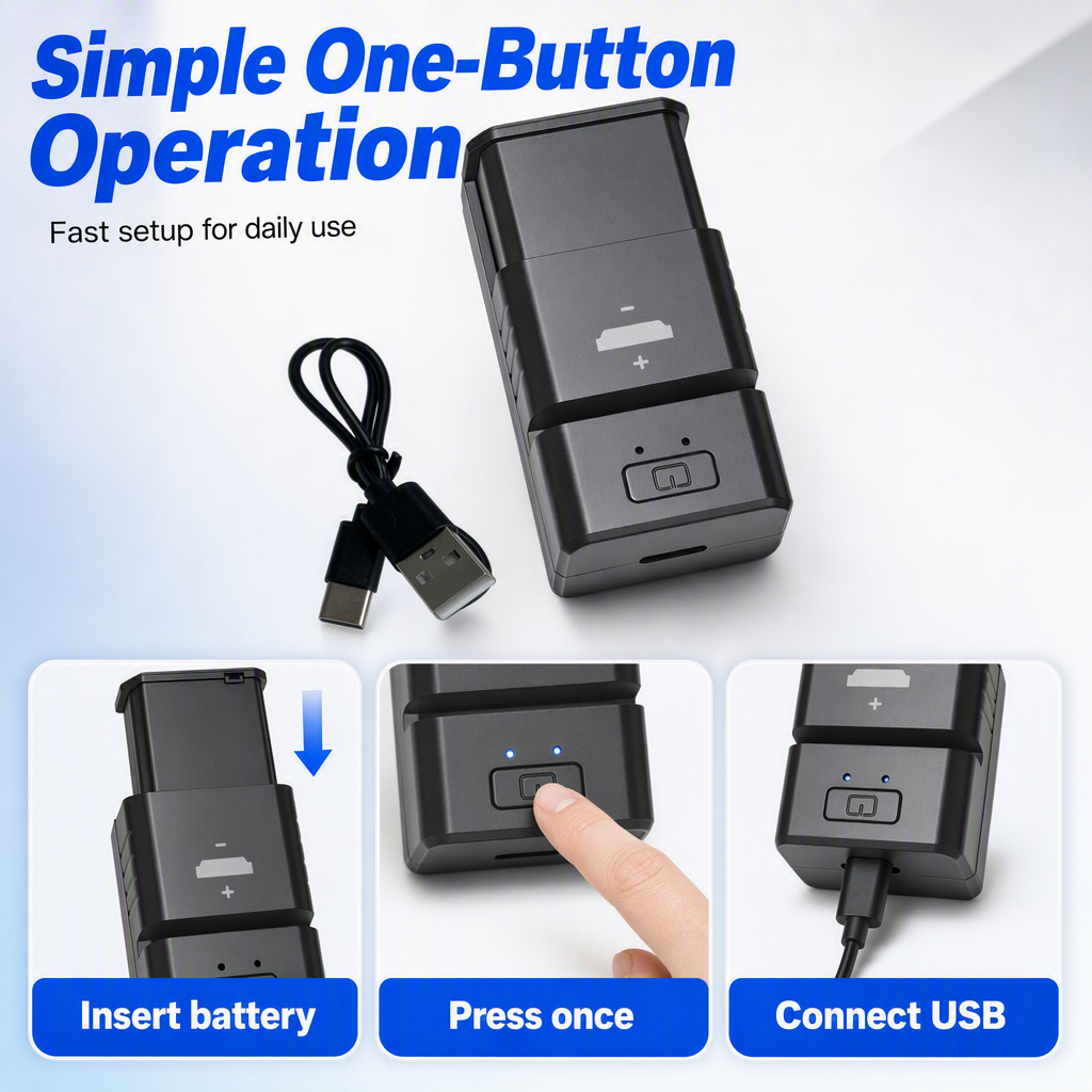 Cellora™ USB Ladegerät für wiederaufladbare Knopfzellen
