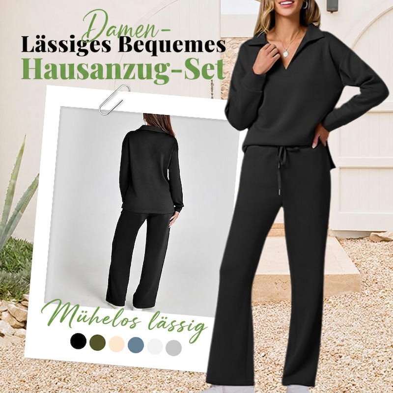 Velmira™ Legeres Damen Zweiteiler Set mit Langarm Oberteil und Hose