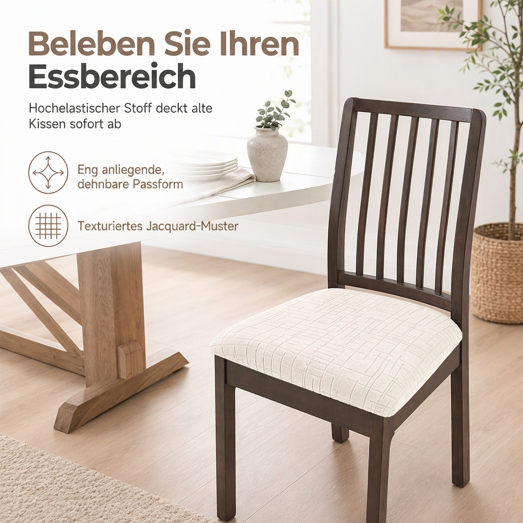 Amelie Elastische Stuhlbezüge im Kettenmuster