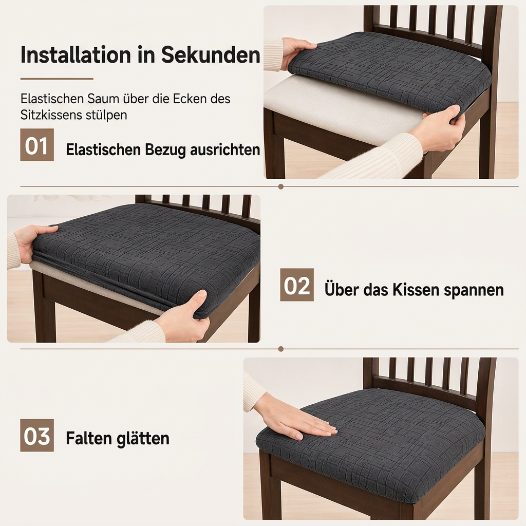 Amelie Elastische Stuhlbezüge im Kettenmuster