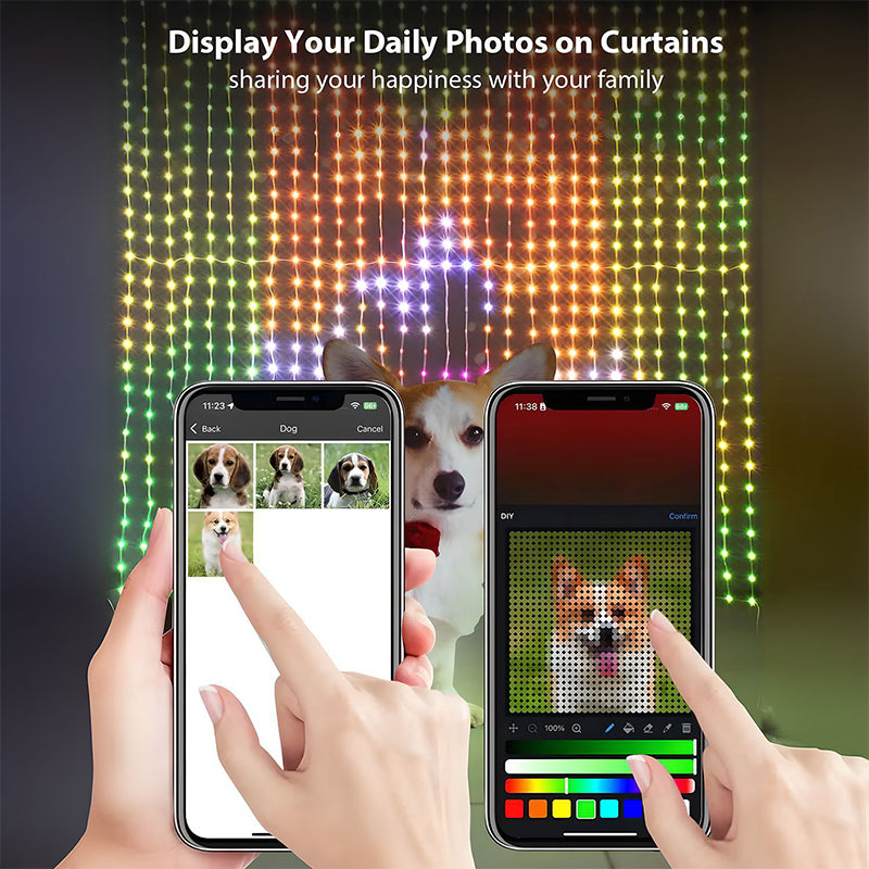LumiCurtain™ Smarter LED Lichtvorhang mit App und Musikmodus