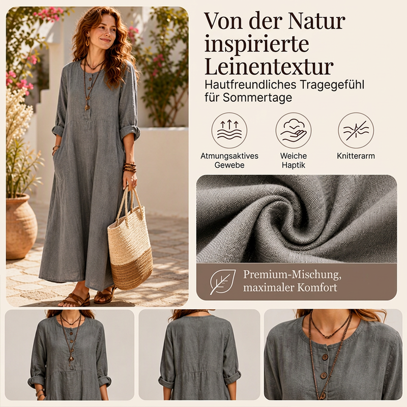 Marivelle™ Legeres Damen Maxikleid mit praktischen Seitentaschen