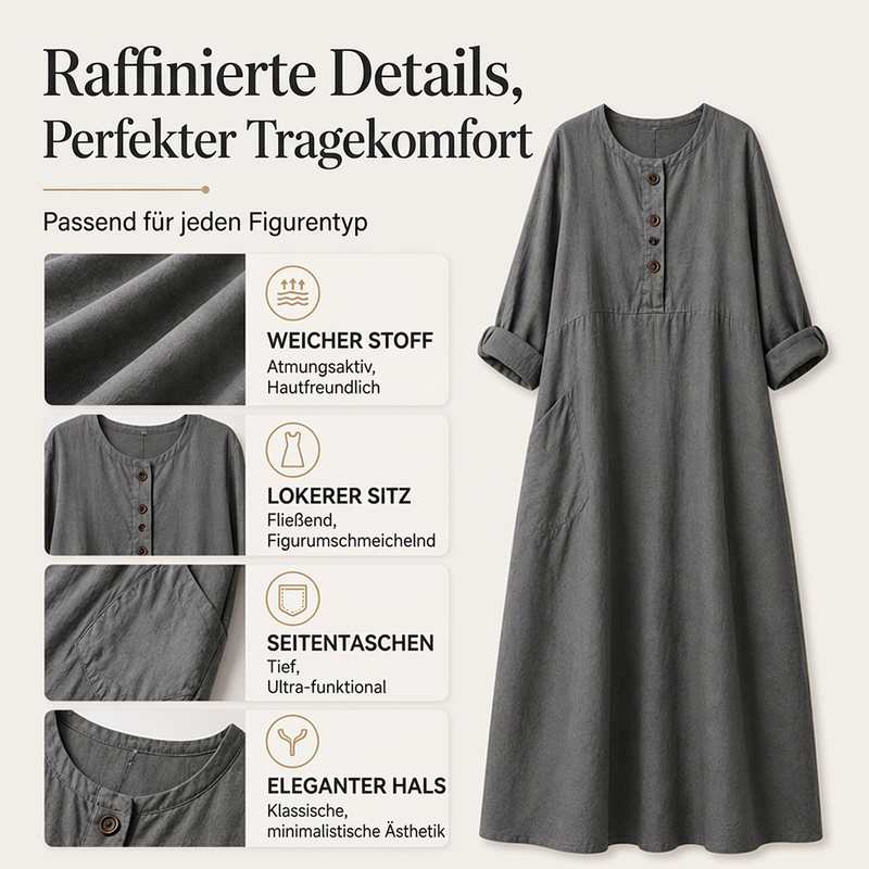Marivelle™ Legeres Damen Maxikleid mit praktischen Seitentaschen