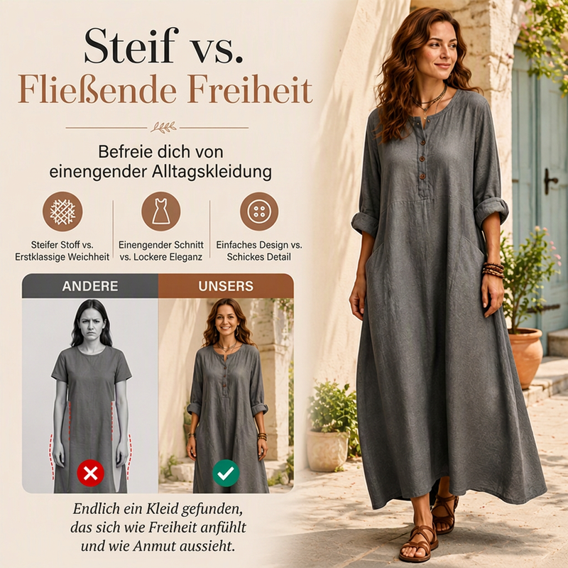 Marivelle™ Legeres Damen Maxikleid mit praktischen Seitentaschen