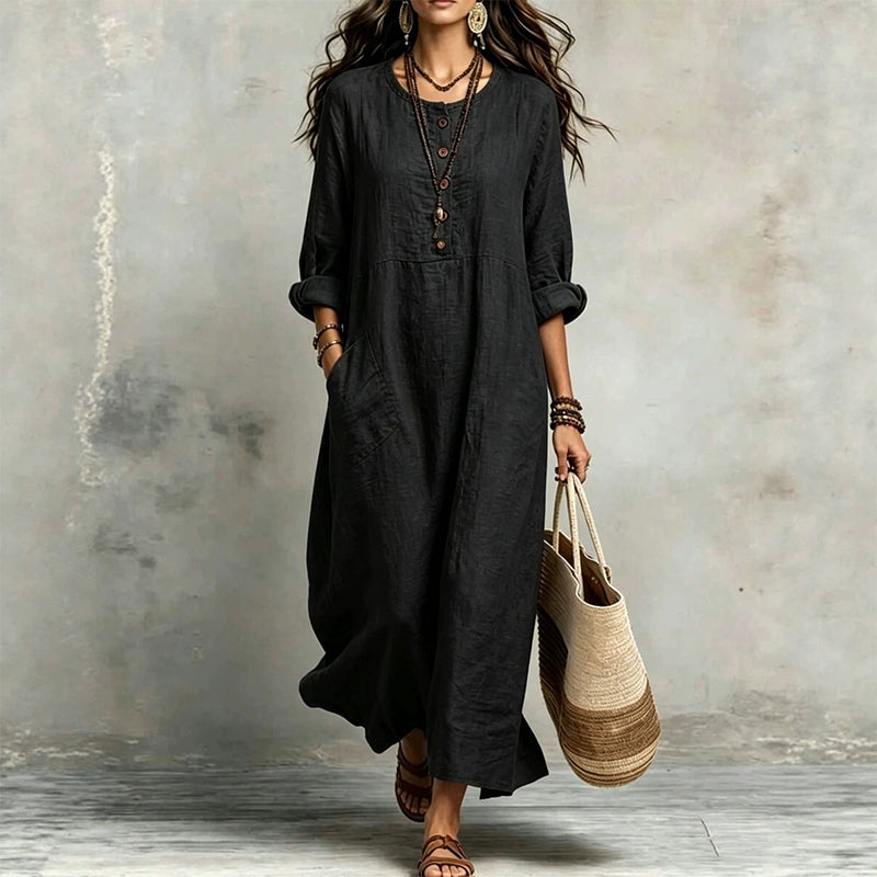 Marivelle™ Legeres Damen Maxikleid mit praktischen Seitentaschen