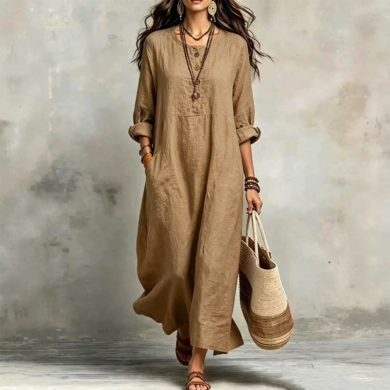 Marivelle™ Legeres Damen Maxikleid mit praktischen Seitentaschen