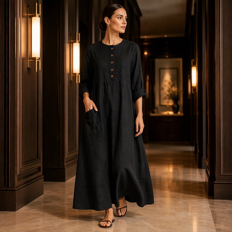 Marivelle™ Legeres Damen Maxikleid mit praktischen Seitentaschen