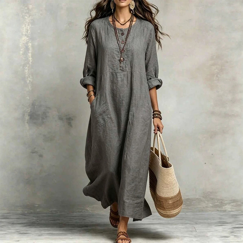Marivelle™ Legeres Damen Maxikleid mit praktischen Seitentaschen