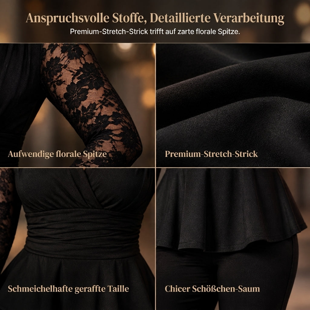 Elvaria™ Elegantes zweiteiliges Damen Hosen Set mit Spitzendetails