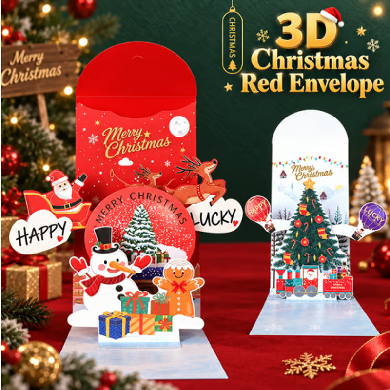 FestivaPop™ 3D Weihnachts Pop Up Karten für Geldgeschenke im 5er Set
