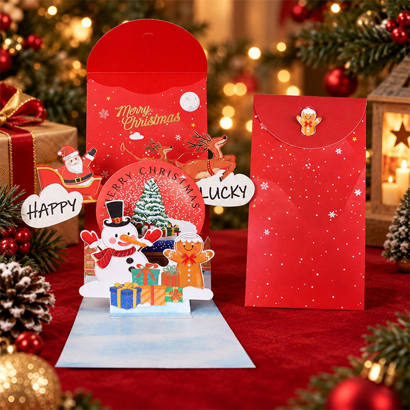 FestivaPop™ 3D Weihnachts Pop Up Karten für Geldgeschenke im 5er Set