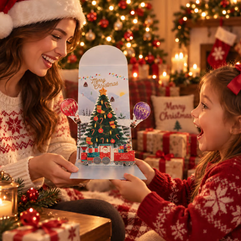 FestivaPop™ 3D Weihnachts Pop Up Karten für Geldgeschenke im 5er Set