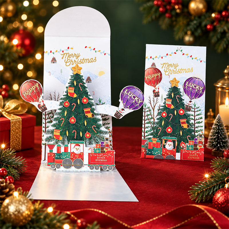 FestivaPop™ 3D Weihnachts Pop Up Karten für Geldgeschenke im 5er Set