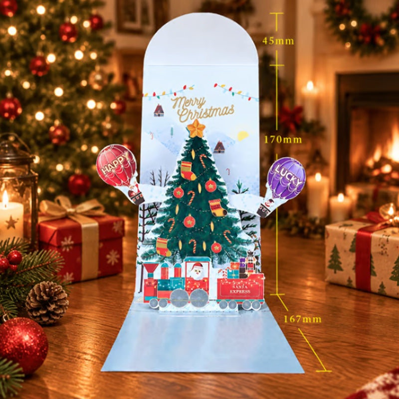FestivaPop™ 3D Weihnachts Pop Up Karten für Geldgeschenke im 5er Set