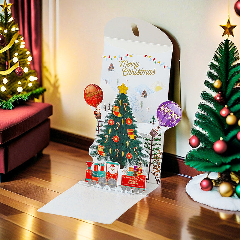 FestivaPop™ 3D Weihnachts Pop Up Karten für Geldgeschenke im 5er Set
