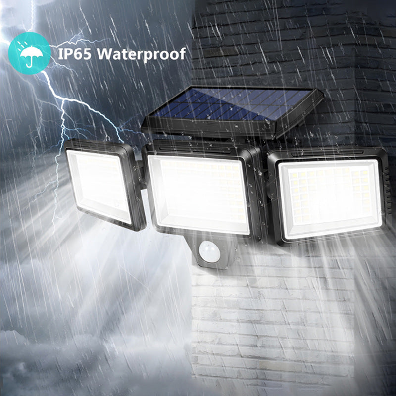 SolarGuard™ Pro | 3-Kopf Außenleuchte mit Bewegungsmelder ✨