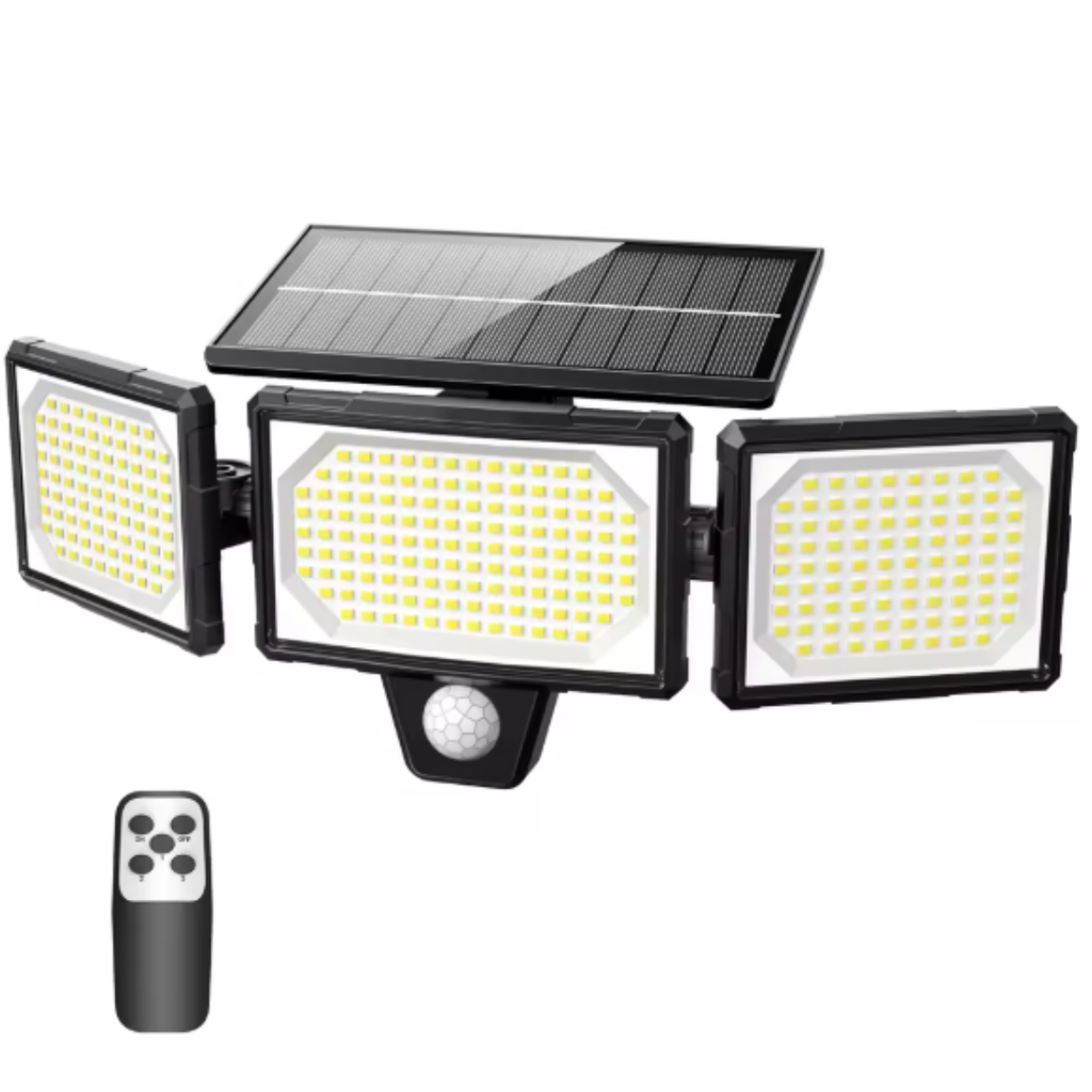 SolarGuard™ Pro | 3-Kopf Außenleuchte mit Bewegungsmelder ✨